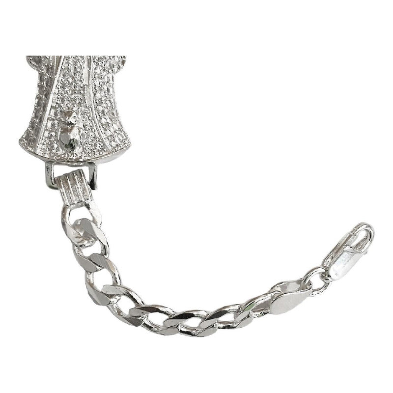 Pulsera Cuabana Santa Muerte Esclava Plata Ley 925