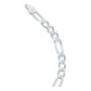 Esclava Pulsera Fígaro 3x1 Diamantada Unisex Plata S925 4 Mm
