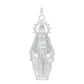 Dije Virgen Milagrosa Chica Zirconias Plata 925 4 Cm Celeste