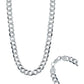 Cadena Cubana Gruesa Diamantada Plata 925 Hombre 80 Cm X 7mm