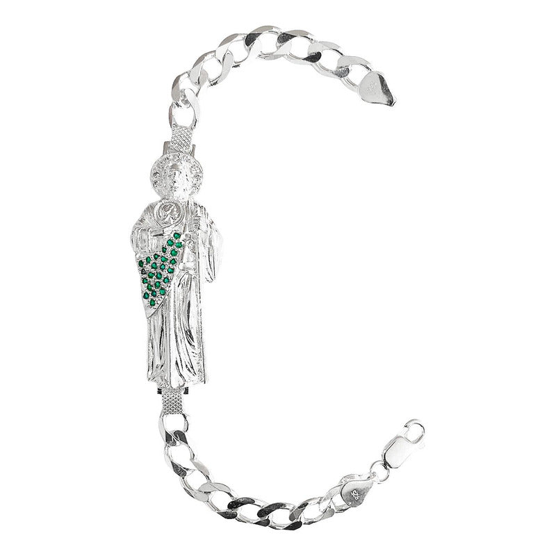 Pulsera Cuabana San Judas Tadeo Esclava Plata Ley 925