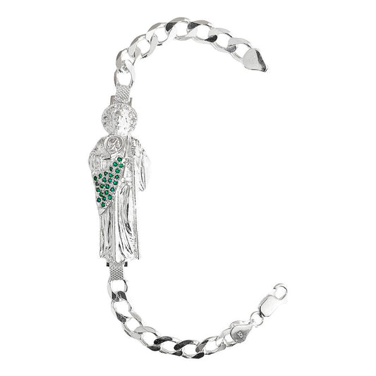 Pulsera Cuabana San Judas Tadeo Esclava Plata Ley 925