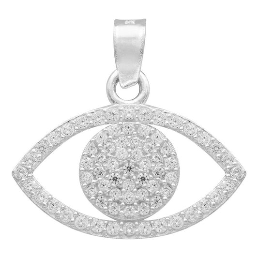 Dije Ojo Turco Zirconias Esoterico Suerte Amuleto Plata 925
