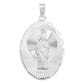 Dije Chico Ovalado Diamantada San Judas Plata 925 1.4 Cm