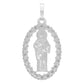 Dije San Judas Liso Borde Zirconias Unisex Plata 925 2.7 Cm