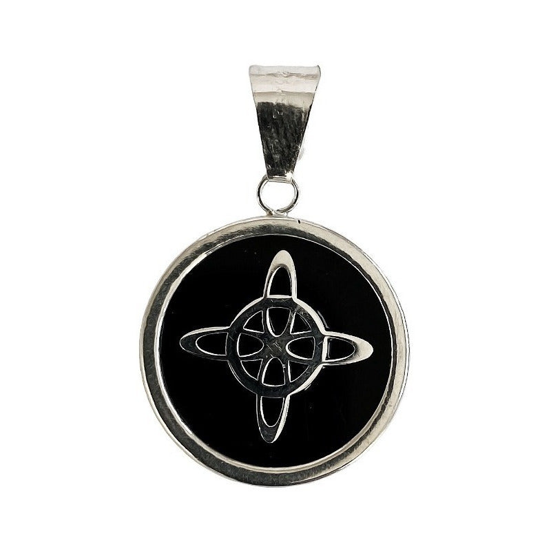 Collar Ajustable Caucho Nudo De Bruja Encapsulada Plata 925