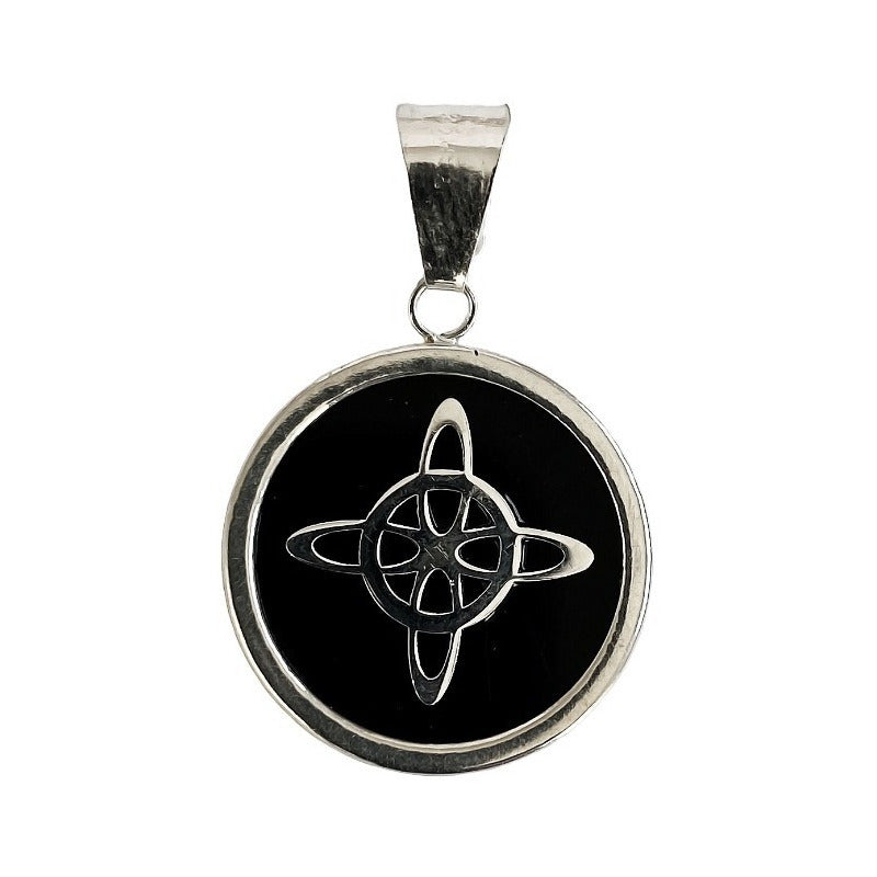 Collar Ajustable Caucho Nudo De Bruja Encapsulada Plata 925