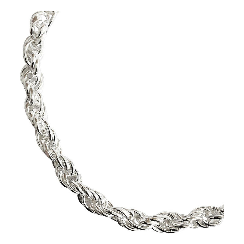 Pulsera Gruesa Torzal Hombre Plata Solida Ley 925 5 Mm