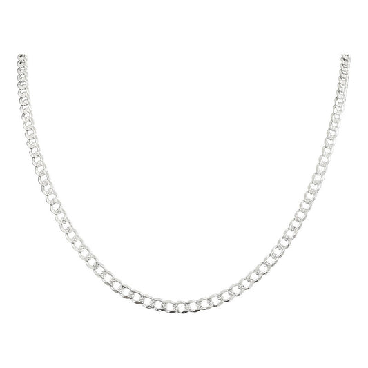 Cadena Cubana Diamantada Barbada Hombre Plata925 60cm X 5mm