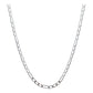 Dije San Judas Zirconias + Cadena Figaro 50 Cm Plata 925