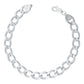 Pulsera Gruesa Cubana Diamantada Hombre Regalo Plata 925 8mm Plateado 6 Cm 22 Cm