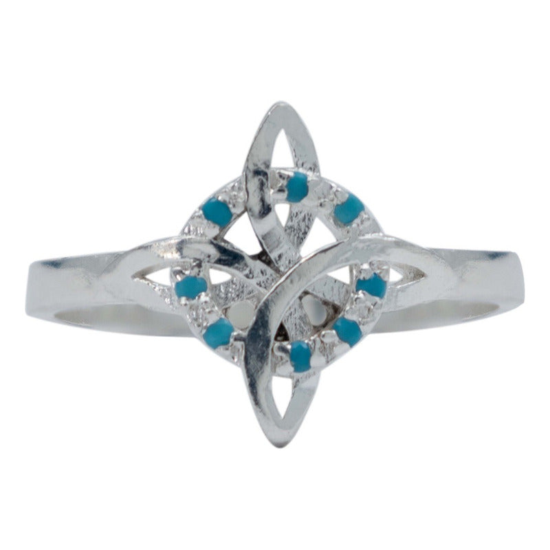 Anillo Chico Nudo De Bruja Zirconias Mujer Regalo Plata 925