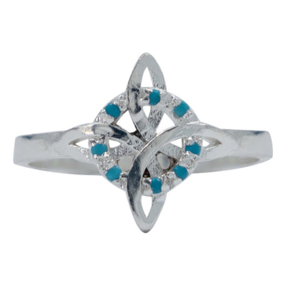 Anillo Chico Nudo De Bruja Zirconias Mujer Regalo Plata 925