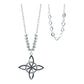 Collar Nudo De Bruja Celta Zirconias Bola Lisa Plata 925 Blanco