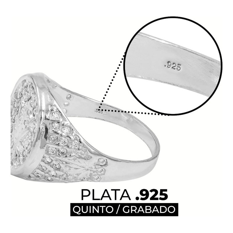 Anillo Marihuana Hoja Cánnabis Planta Plata 925 Hombre 10 Blanco