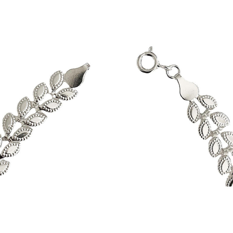 Pulsera Hojas Flor Natural Amor Amistad Regalo Plata 925
