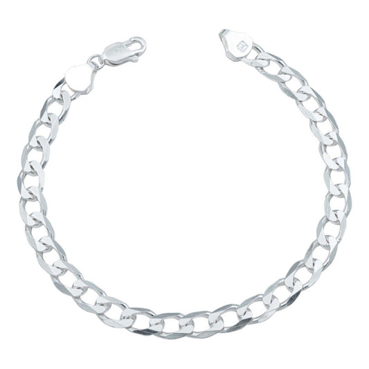 Pulsera Cubana Gruesa Lisa Hombre Plata 925 6 Mm Color Plateado Diámetro 6 Cm Largo 22 Cm