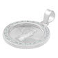 Dije Medalla Diamantada San Judas Zirconias Plata 925 1.8 Cm Blanco