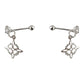 Aretes Broquel Pendiente Nudo De Bruja Zirconia Plata Ley925