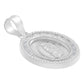 Dije Medalla Oval Virgen Guadalupe Zirconias Plata 925 1.6cm Blanco