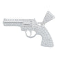 Collar Cadena Hombre Hiphop Revolver Gangster Plata 925 Blanco Alto/ancho 2.9 Cm X 4 Cm