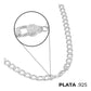 Cadena Cubana Diamantada Barbada Hombre Plata925 65cm X 9mm Plateado