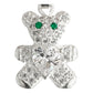 Dije Osito Corazón Amor Zirconias Regalo Plata Ley 925