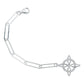 Pulsera Nudo Bruja Zirconias Eslabón Grande Plata Italy 925