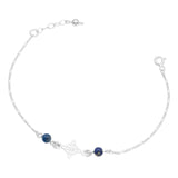 Joyaris Pulsera Nudo Bruja Figaro Plata 925 Mujer Ajustable Azul 18 Cm
