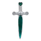 Dije Grande Espada San Miguel Corazón Zirconias Plata 925