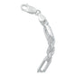 Pulsera Gruesa Torsal Figaro Hombre Plata Italy 925 6 Mm