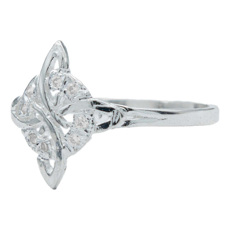 Anillo Nudo De Bruja Celta Diamantado Zirconias Plata S925