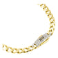 Pulsera Cubana Oro 10k Zirconias Caballero 21 Cm X 6 Mm 7.2g Amarillo 6 Cm 21 Cm