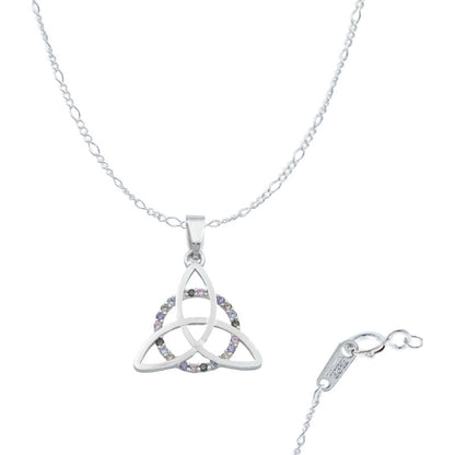 Dije De Triqueta Celta Plata Solida 925 + Cadena Plata S925