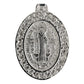 Dije Ovalo Mediano San Benito Doble Vista Zirconia Plata 925
