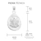 Dije Medalla Oval Diamanta Virgen Milagrosa Plata 925 1.4 Cm