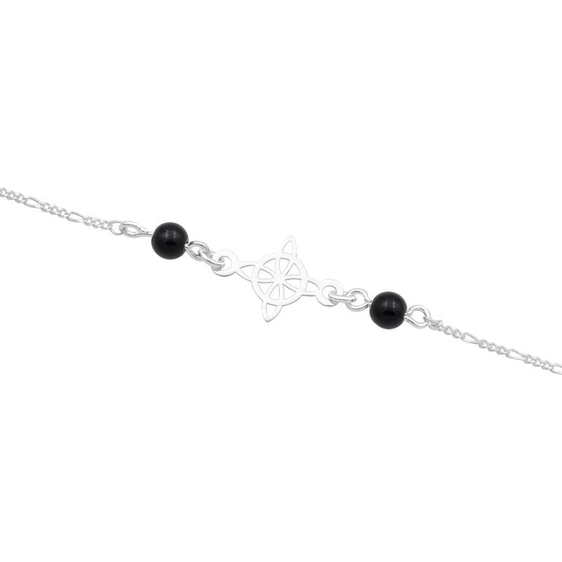 Joyaris Pulsera Nudo Bruja Figaro Plata 925 Mujer Ajustable Negro 18 Cm