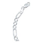 Esclava Pulsera Fígaro 3x1 Diamantada Unisex Plata S925 4 Mm