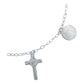 Pulsera Ajustable San Benito Pequeña Medallas Plata Ley 925