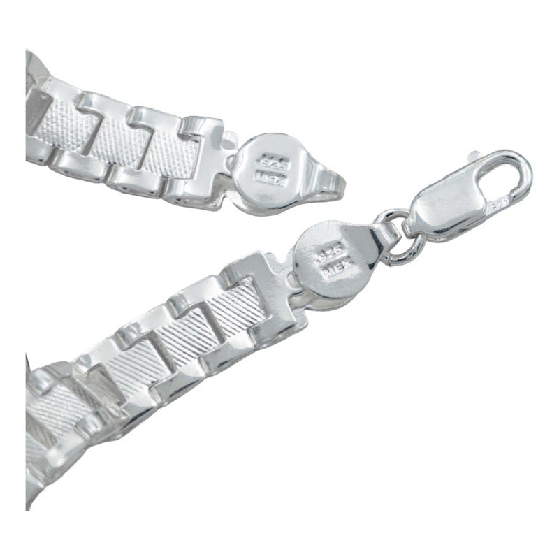 Pulsera Rolo Gruesa Santa Muerte Grande Zirconias Plata 925