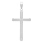 Dije Cruz Tubo Tubular Lisa Sencillo Hombre Plata 925 4.1 Cm Plateado