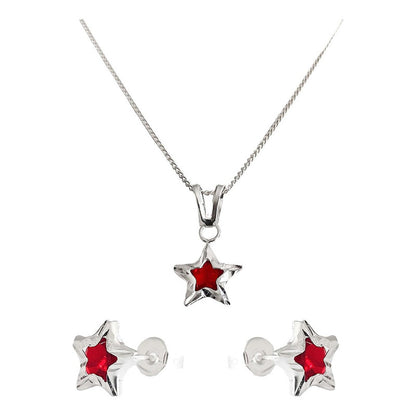 Juego Estrella Piedra Amor Regalo Mujer Promesa Plata 925