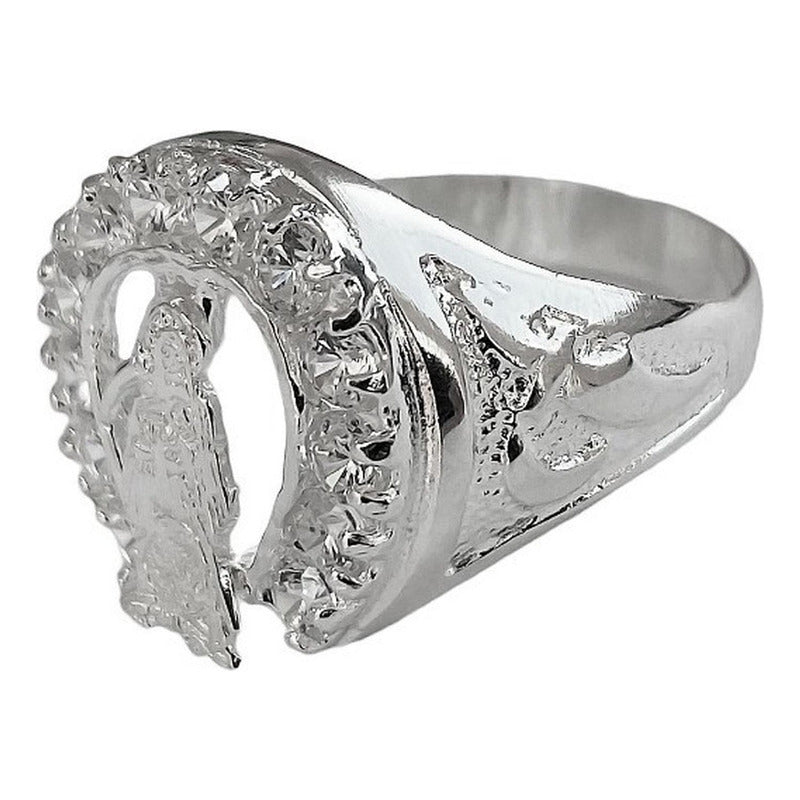 Anillo Mediano Santa Muerte Zirconias En Plata Solida 925