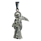 Dije Santa Muerte Con Zirconias En Plata Solida 925 4.5 Cm Plateado