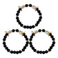 3 Piezas Pulsera Craneo Santa Muerte Flor Artesanal Unisex