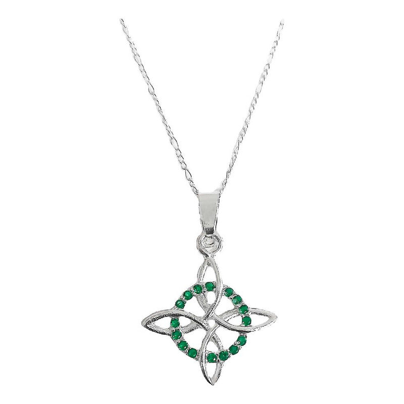 Dije Nudo Bruja Plata Solida 925 + Cadena 45 Cm Plata S925