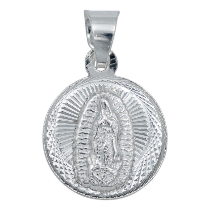 Medalla Doble Vista San Judas Virgencita Plata 925 1.7 Cm Plateado