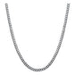 Cadena Cuba Cerrada Diamantada Hombre Plata 925 55 Cm X 5 Mm