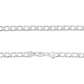 Cadena Cubana Diamantada Barbada Hombre Plata925 60cm X 7mm Plateado