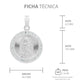 Dije Medalla Virgencita Guadalupe Zirconias Plata 925 1.8 Cm Blanco